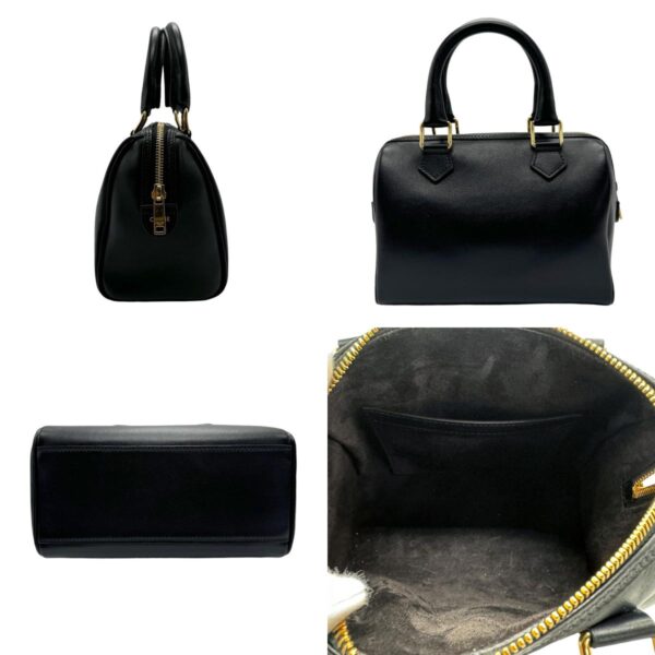 z1874 2 c Celine Small Cuile Triomphe Shoulder Bag Leather Black