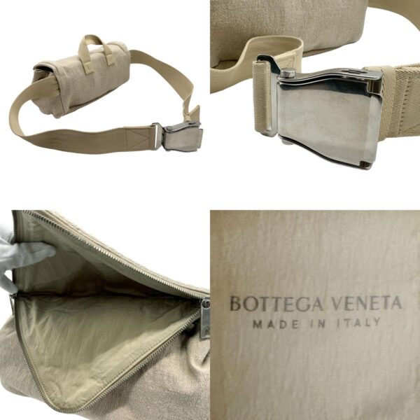 z1875 11 c Bottega Veneta Beak Canvas Shoulder Bag Beige