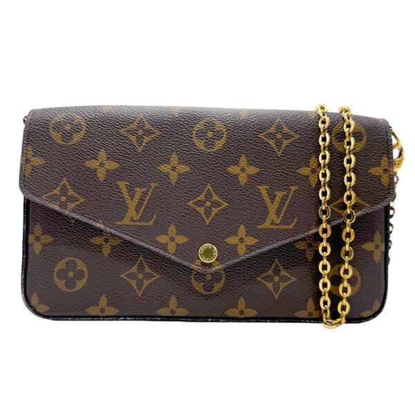 z1889 1 Louis Vuitton Pochette Félicie Chain Wallet Fuchsia