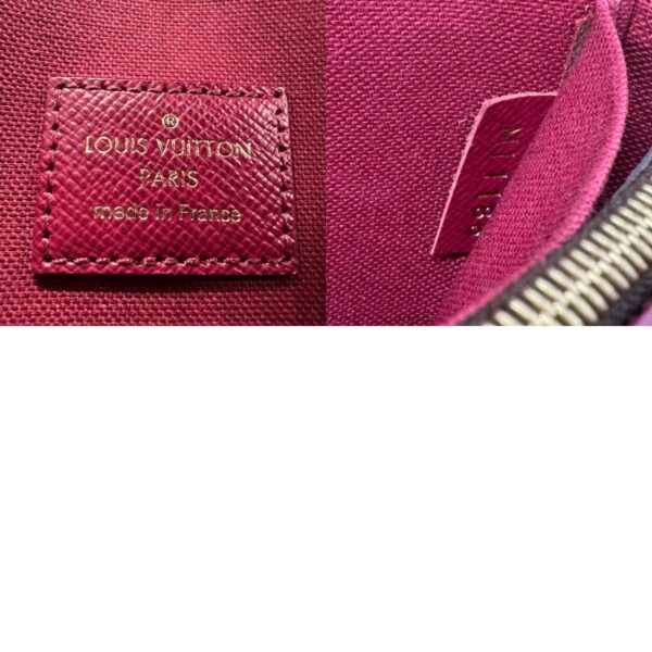 z1889 13 c Louis Vuitton Pochette Félicie Chain Wallet Fuchsia