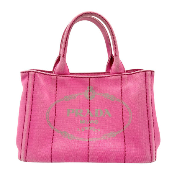 z1890 1 Prada Shoulder Bag Canapa Canvas Pink