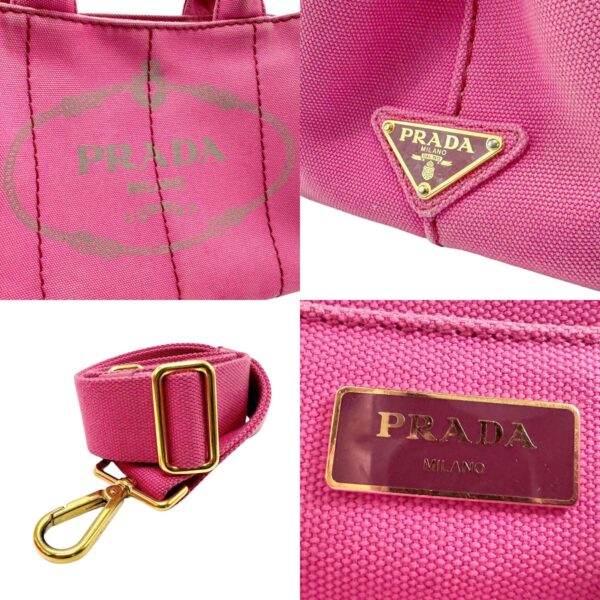 z1890 14 c Prada Shoulder Bag Canapa Canvas Pink