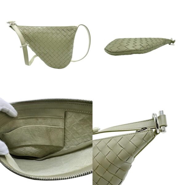 z1895 3 c Bottega Veneta Intrecciato Leather Shoulder Bag Green