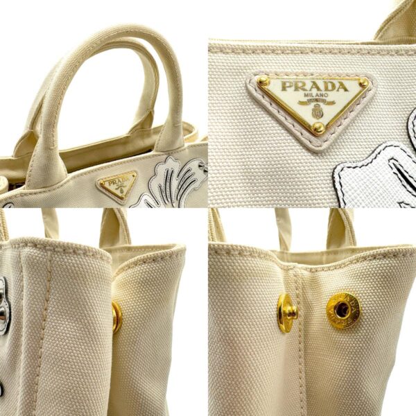 z1903 10 c Prada Handbag Canapa Canvas Ivory