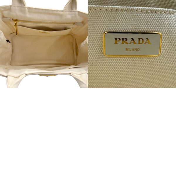 z1903 14 c Prada Handbag Canapa Canvas Ivory