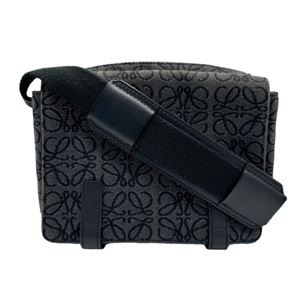 z1904 1 Loewe Anagram Canvas Shoulder Bag Black