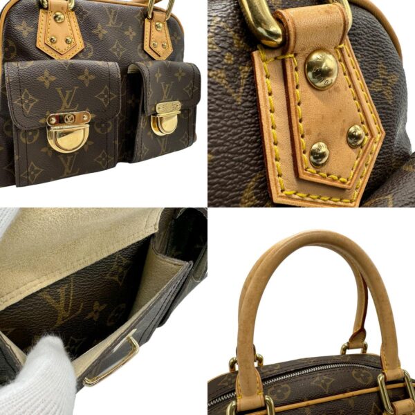 z1916 11 c Louis Vuitton Manhattan PM Monogram Canvas Handbag Brown