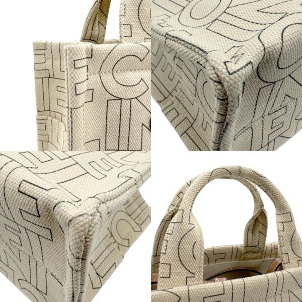 z1934 7 c Celine Triomphe Hippo Tice Shoulder Bag Canvas Beige