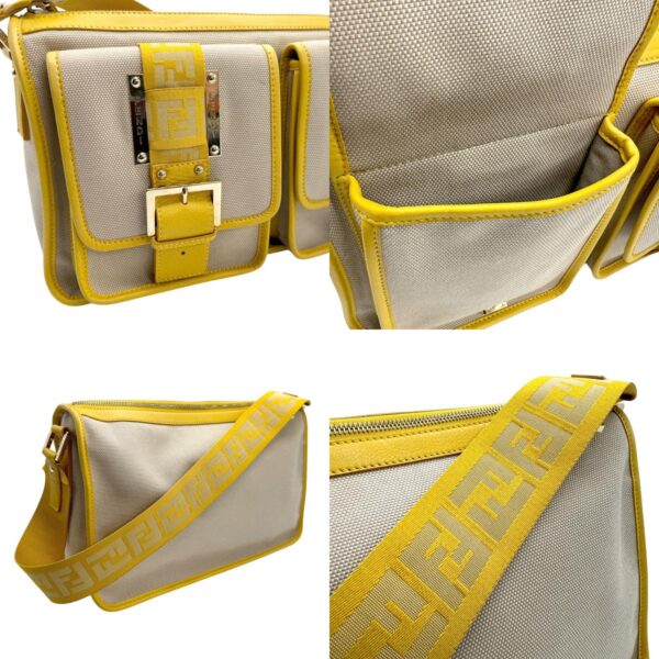 z1959 10 c Fendi Shoulder Bag Canvas Yellow