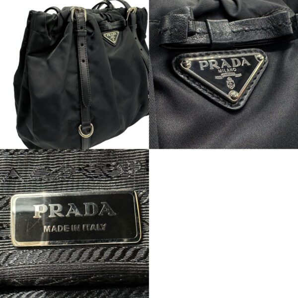 z1962 11 c Prada Handbag Nylon Leather Black