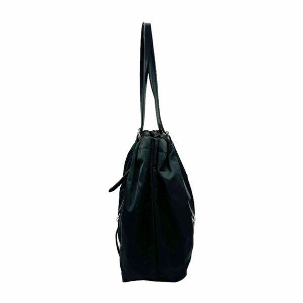 z1962 2 Prada Handbag Nylon Leather Black