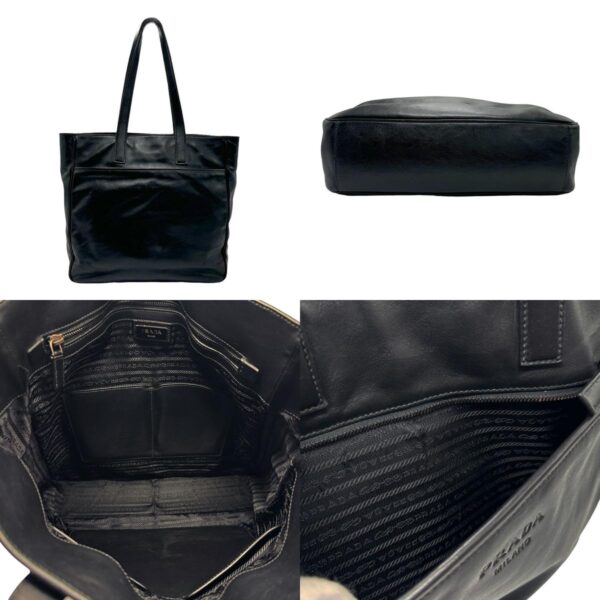 z1969 3 c Prada Shoulder Bag Leather Black