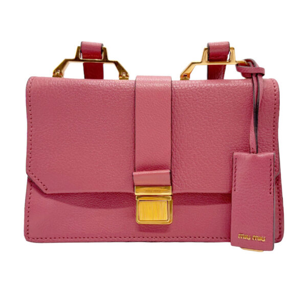 z1975 1 Miu Miu Shoulder Bag Leather Pink