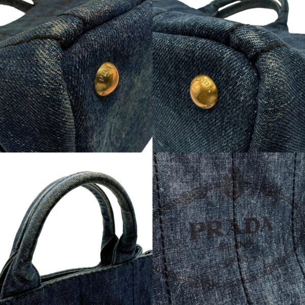 z1986 10 c Prada Shoulder Bag Canapa Denim Indigo Blue