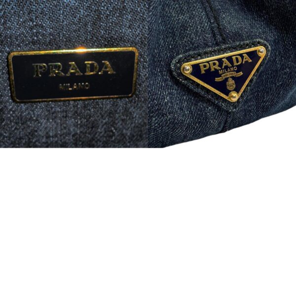 z1986 14 c Prada Shoulder Bag Canapa Denim Indigo Blue