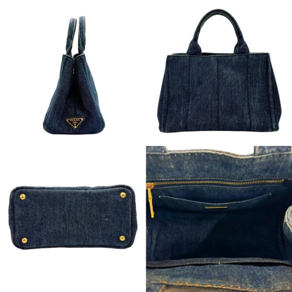 z1986 2 c Prada Shoulder Bag Canapa Denim Indigo Blue