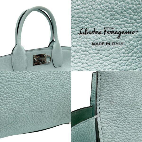 z2009 14 c Salvatore Ferragamo Gancini Leather Shoulder Bag Mint Green