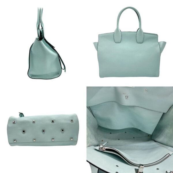 z2009 2 c Salvatore Ferragamo Gancini Leather Shoulder Bag Mint Green