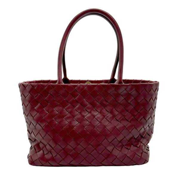 z2016 1 Bottega Veneta Intrecciato Leather Tote Bag Burgundy