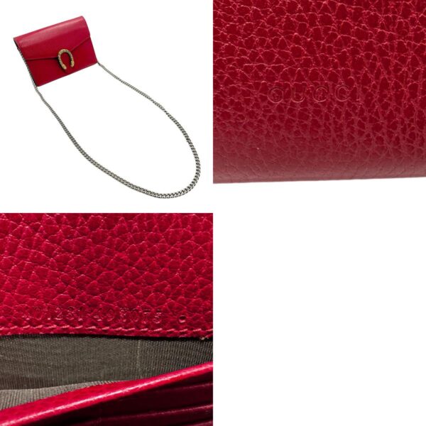 z2024 11 c Gucci Dionysus Leather Chain Wallet Red