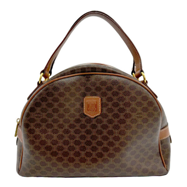 z2051 1 Celine Macadam Handbag Leather Brown