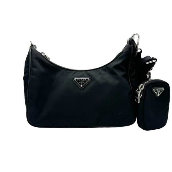 z2054 1 Prada Shoulder Bag Nylon Black