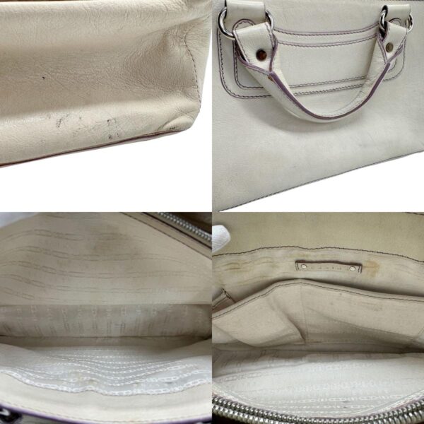 z2087 10 c Celine Boogie Bag Handbag Leather White