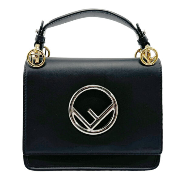 z2100 1 Fendi Mini Canaif Handbag Leather Black