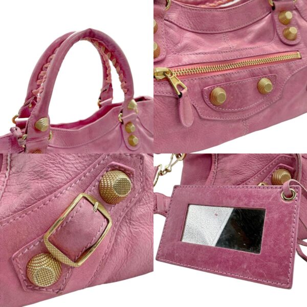 z2119 10 c Balenciaga The Giant Part Time Leather Shoulder Bag Pink