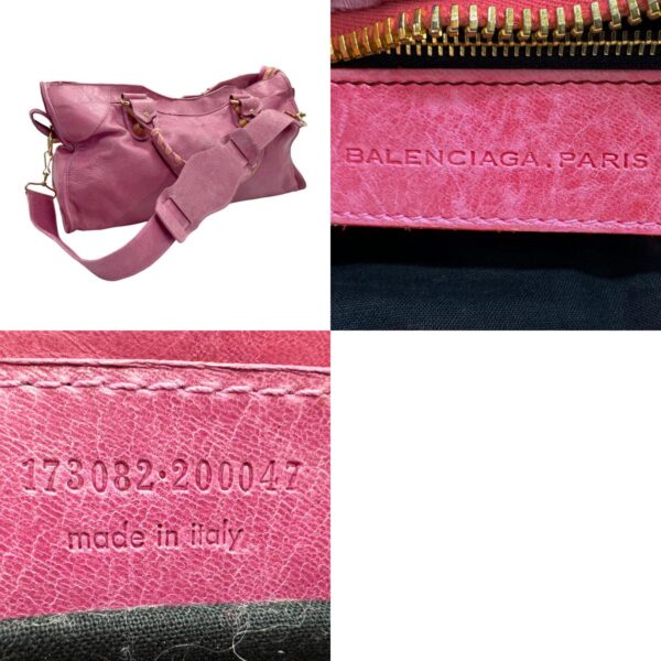 z2119 14 c Balenciaga The Giant Part Time Leather Shoulder Bag Pink