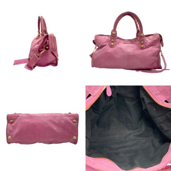 z2119 2 c Balenciaga The Giant Part Time Leather Shoulder Bag Pink