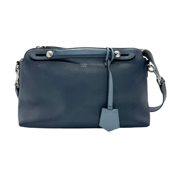 z2120 1 Fendi By the Way Shoulder Bag Leather Navy