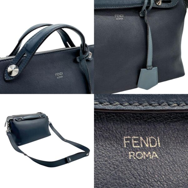 z2120 10 c Fendi By the Way Shoulder Bag Leather Navy