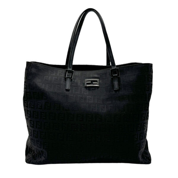 z2125 1 Fendi Tote Bag Zucchino Canvas Black