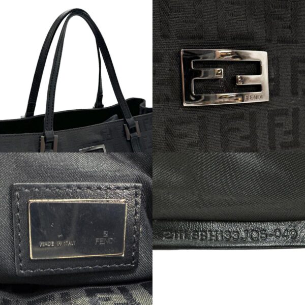 z2125 11 c Fendi Tote Bag Zucchino Canvas Black