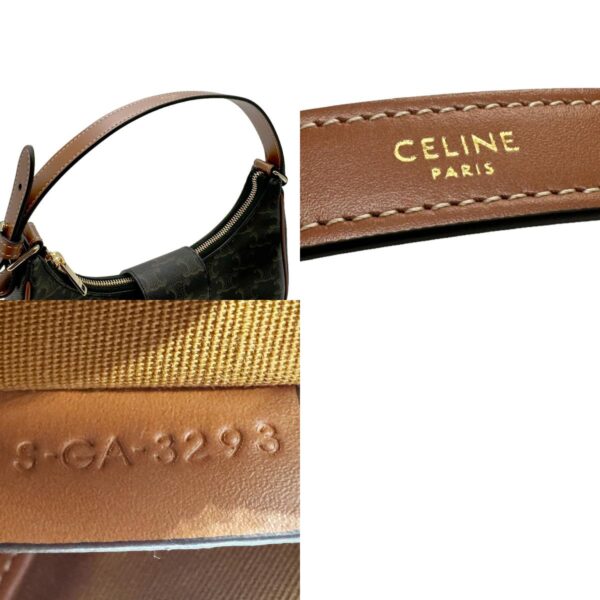 z2153 11 c Celine Triomphe Shoulder Bag Leather Brown