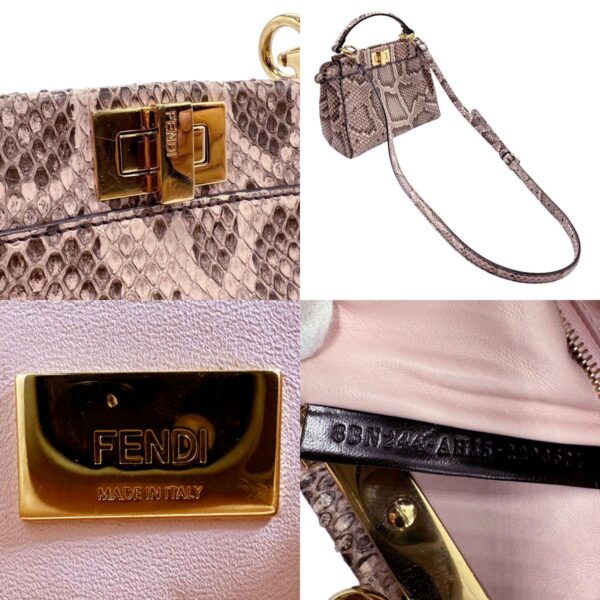 z2164 11 c Fendi Peekaboo Handbag Python Pink