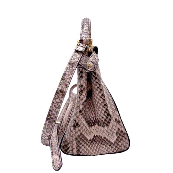 z2164 2 Fendi Peekaboo Handbag Python Pink