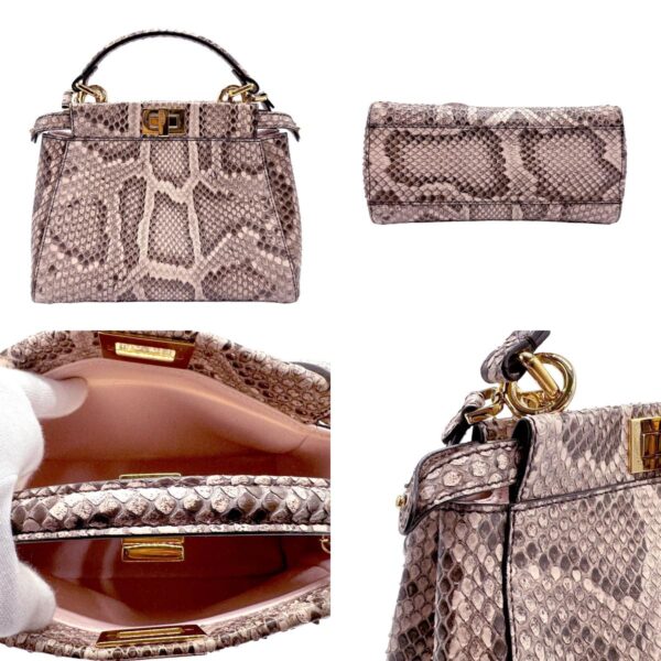 z2164 3 c Fendi Peekaboo Handbag Python Pink