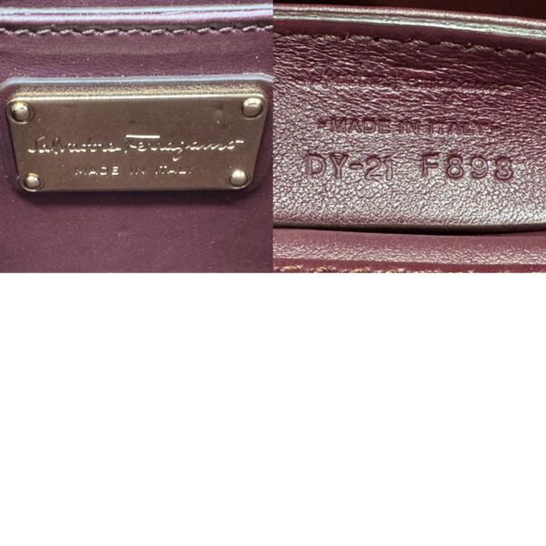 z2179 14 c Salvatore Ferragamo Gancini Leather Shoulder Bag Bordeaux