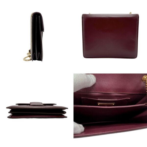 z2179 2 c Salvatore Ferragamo Gancini Leather Shoulder Bag Bordeaux