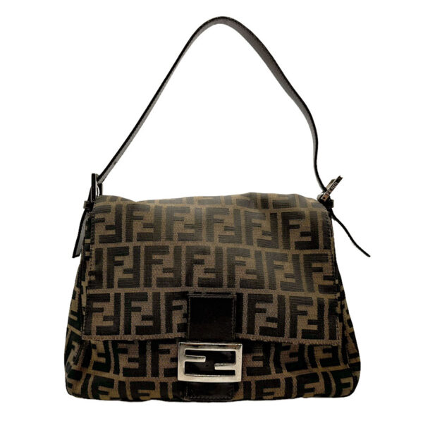 z2180 1 Fendi Handbag Zucca Canvas Brown