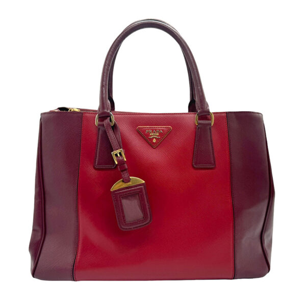 z2212 1 Prada Shoulder Bag Leather Burgundy Red