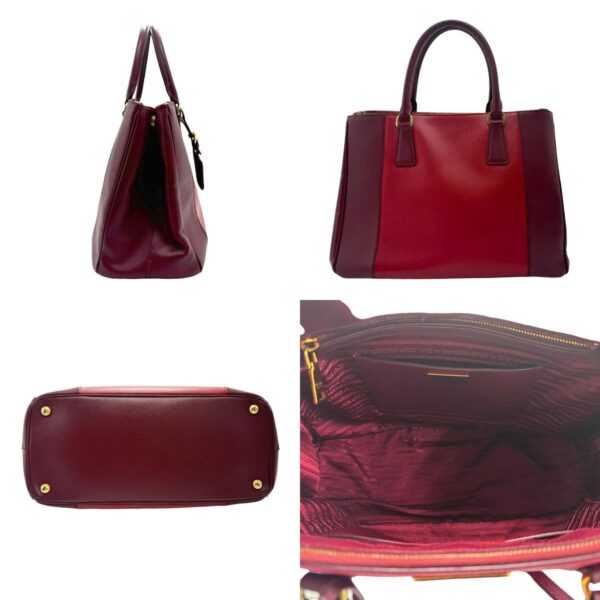 z2212 2 c Prada Shoulder Bag Leather Burgundy Red