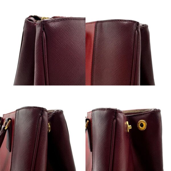 z2212 6 c Prada Shoulder Bag Leather Burgundy Red