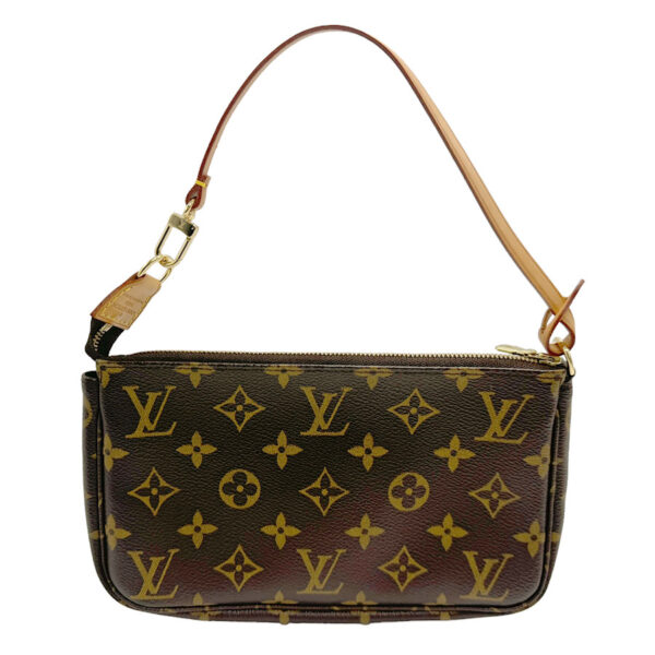 z2224 1 Louis Vuitton Pochette Accessoire Handbag Monogram Canvas Brown