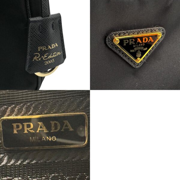 z2227 11 c Prada Shoulder Bag Re Edition Nylon Leather Black