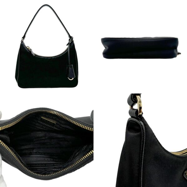 z2227 3 c Prada Shoulder Bag Re Edition Nylon Leather Black