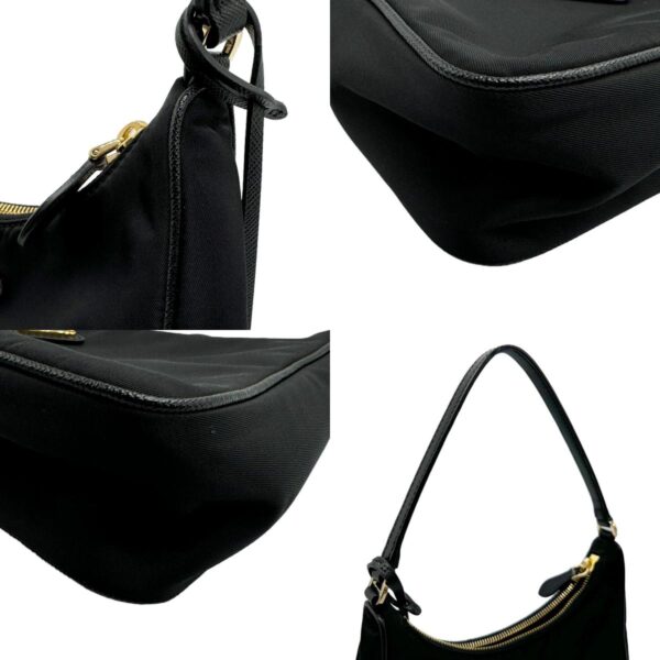 z2227 7 c Prada Shoulder Bag Re Edition Nylon Leather Black