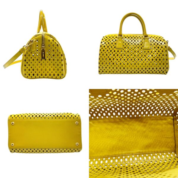 z2230 2 c Prada Shoulder Bag Patent Leather Yellow